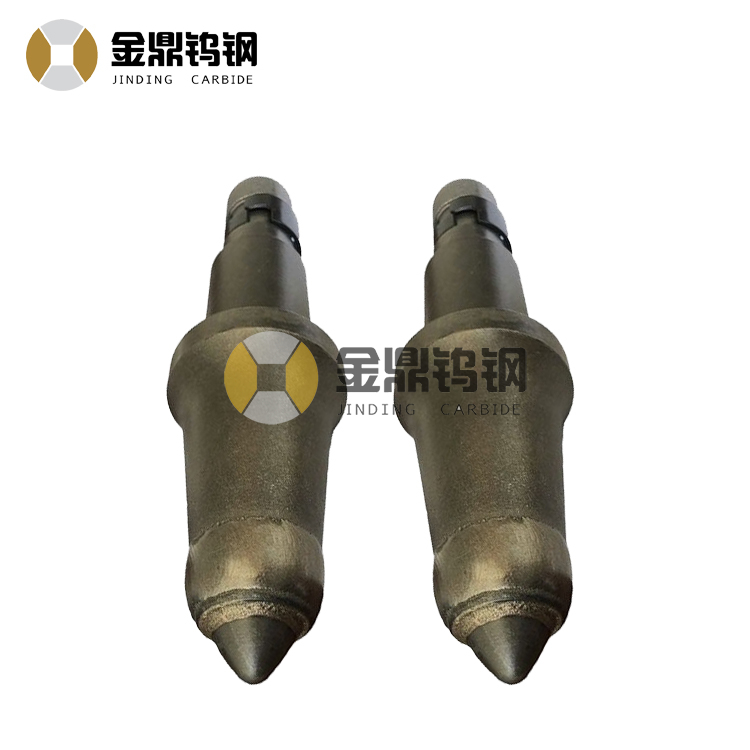 Tungsten carbide tipped road header picks / bullet teeth drill bits for rock drilling