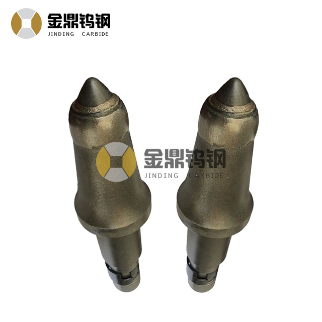Tungsten carbide tipped road header picks / bullet teeth drill bits for rock drilling