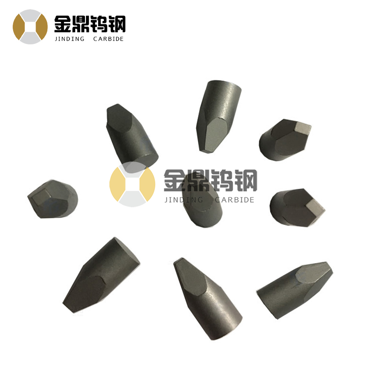 Carbide inserts for making auger tips in excavators and buttons in tricone bits
